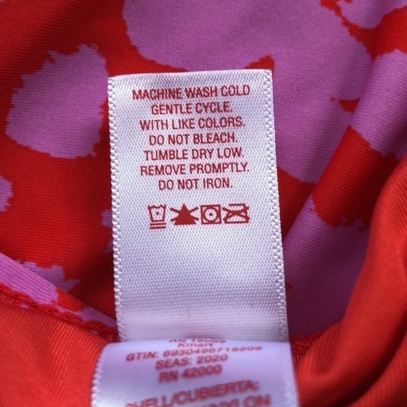 NEW - ISLANDER - Red & Lavender Floral High Rise Waist Bikini Bottom - Size XS - Picture 5 of 6